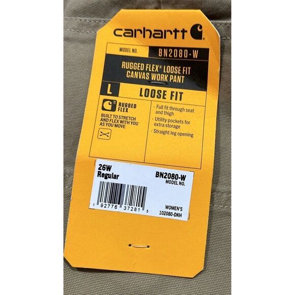 Carhartt Women Plus 26W Original Fit Crawford Carpenter Pants Tan Rugged Flex - Picture 3 of 10